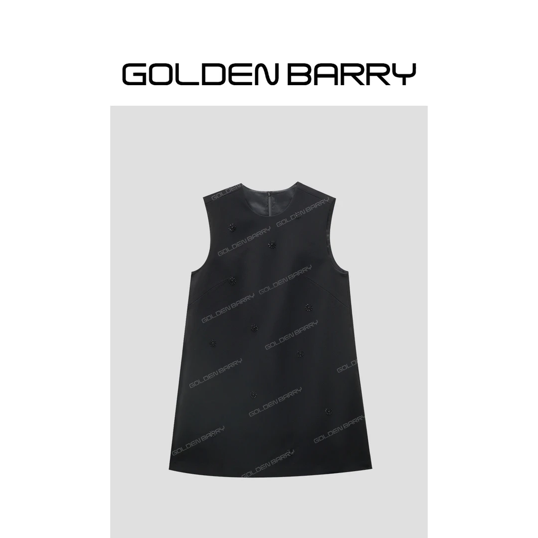 GOLDENBARRY|307115“星河遐想”手工钉珠背心连衣裙