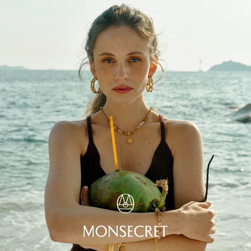 铜合金耳饰 MONSECRET AURORA 旭日绳结耳圈简约耳圈