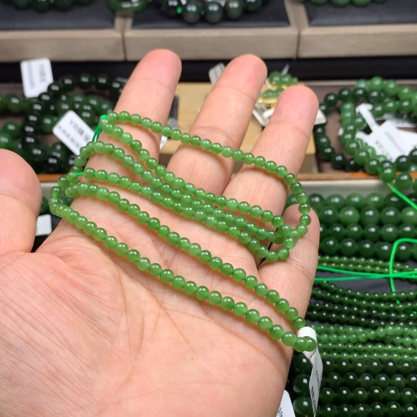 【闪购商品】颈饰未镶嵌和田玉（碧玉）冰果4m m