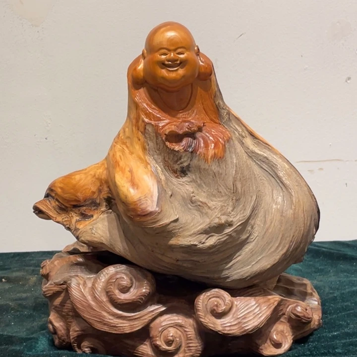 奔****柏木（崖柏）弥勒摆件