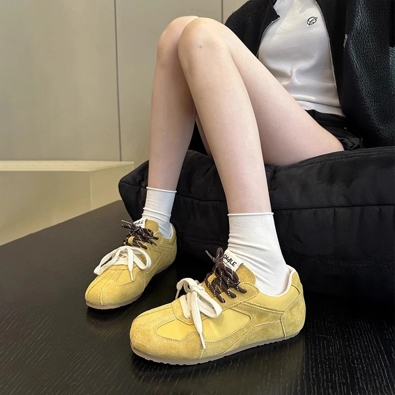 炸街好物~韩版透气复古时尚平底德训鞋女阿甘鞋显脚小软底休闲鞋