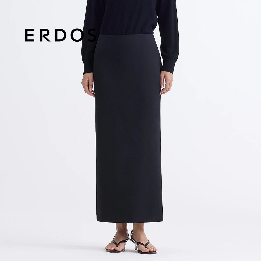 ERDOS 精纺美丽诺羊毛直筒女神长裙【回到1990】25年早春新品