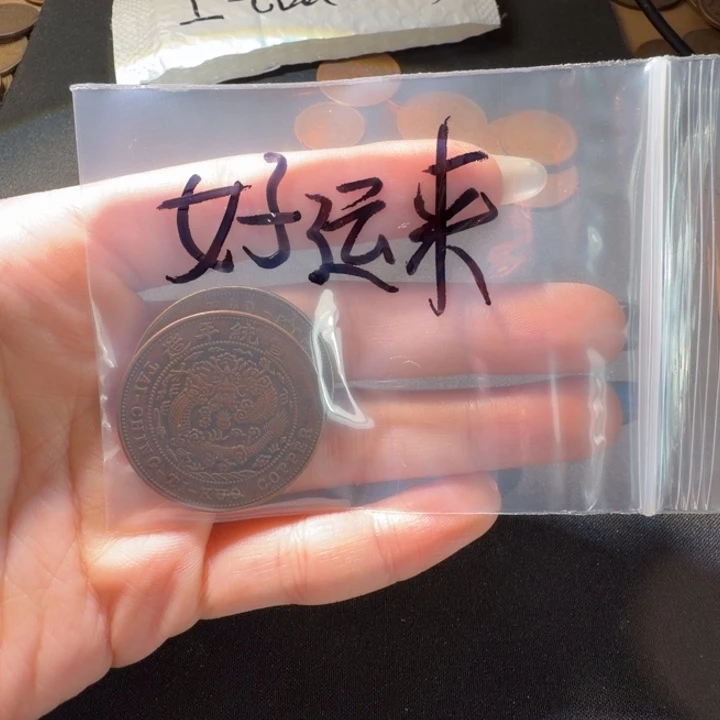 好***来两枚工艺品铜币摆件
