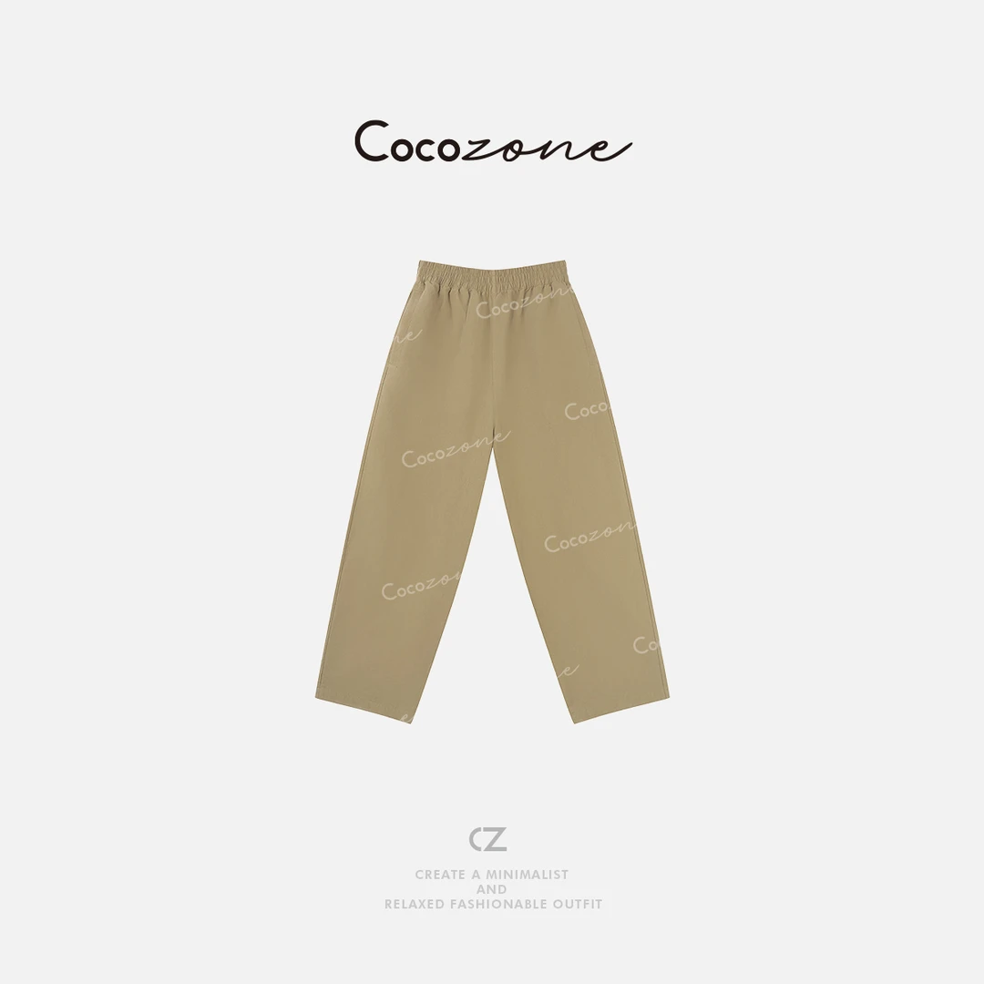 COCO ZONE 刘一一  “夸夸裤”麻棉混纺修饰腿型休闲裤CD1A1003