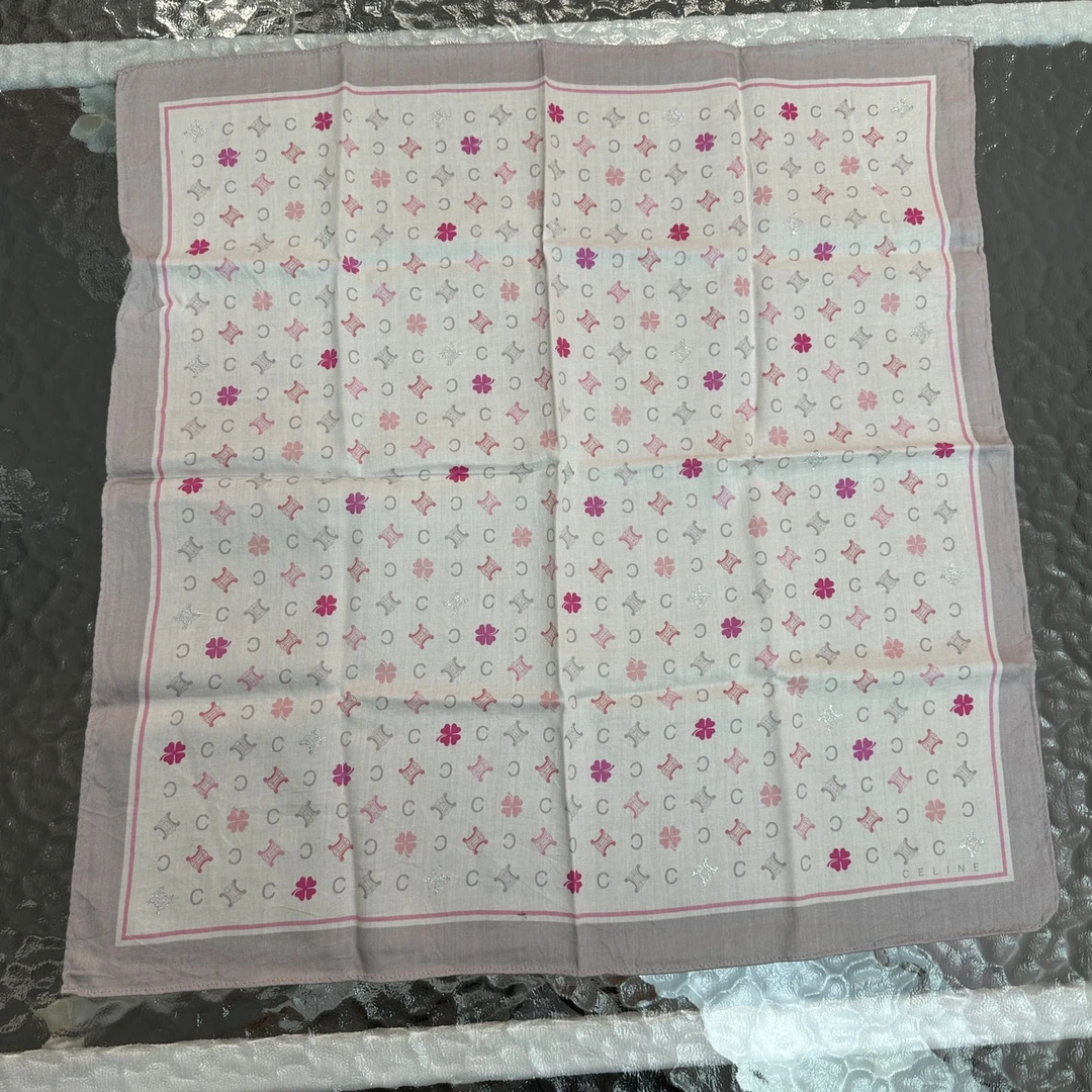 95新 Celine/思琳 Dior女士48*48中古大方方巾155972围巾
