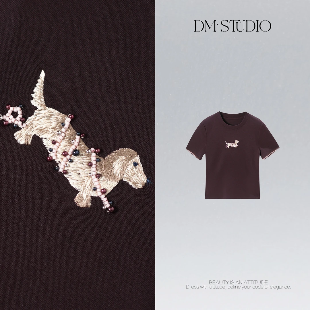 DEDM•STUDIO/极简风精致气质休闲圆领短袖上衣T恤2508TX/FHWC9779