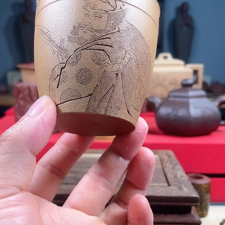 茶杯紫砂钟馗杯微瑕