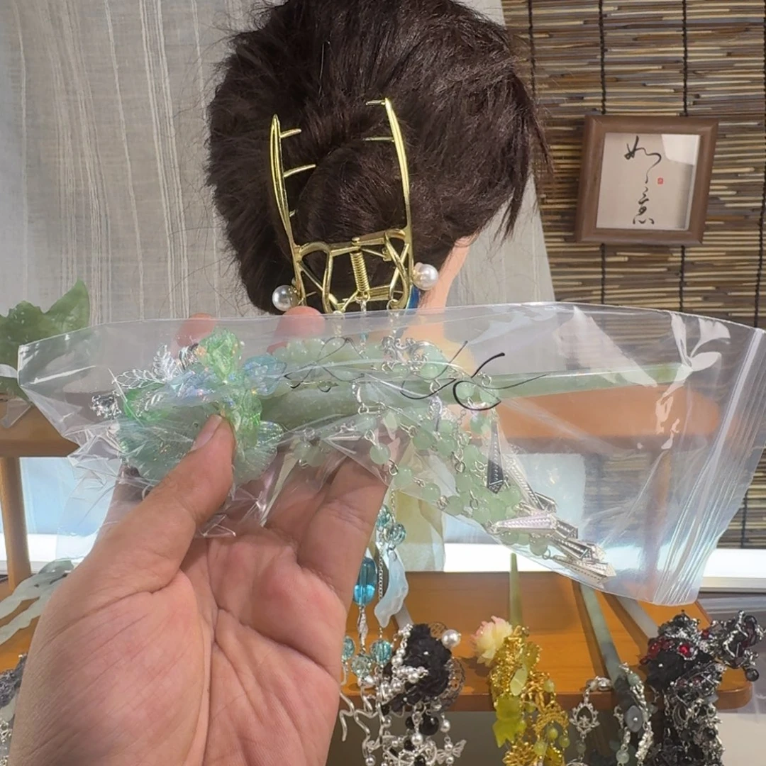 ও***࿐蛇纹石玉合金发饰