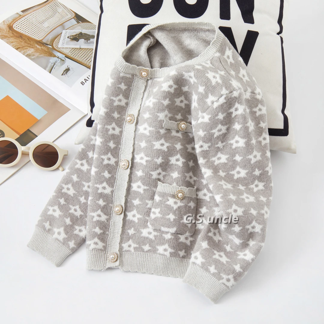 1【满目星河】B080春季女童新款针织开衫＋柔软舒适＋洋气百搭好穿