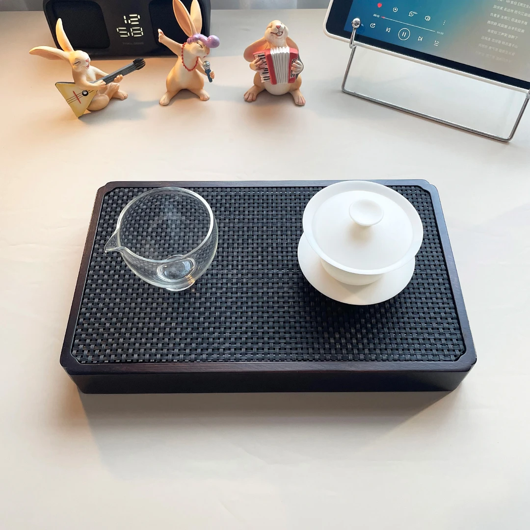 简约竹质茶盘 | 文定茶盘 山有雾 纤维茶席 可蓄水排水干湿泡台