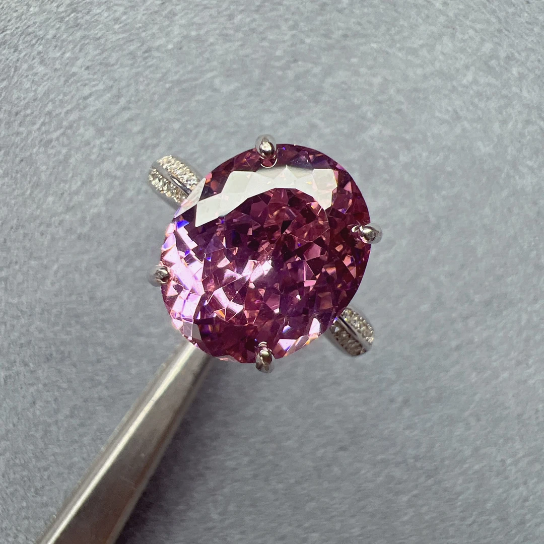 925银戒指 专柜正品 鸽子蛋粉碧 轻奢风简单戒指 女神必备013