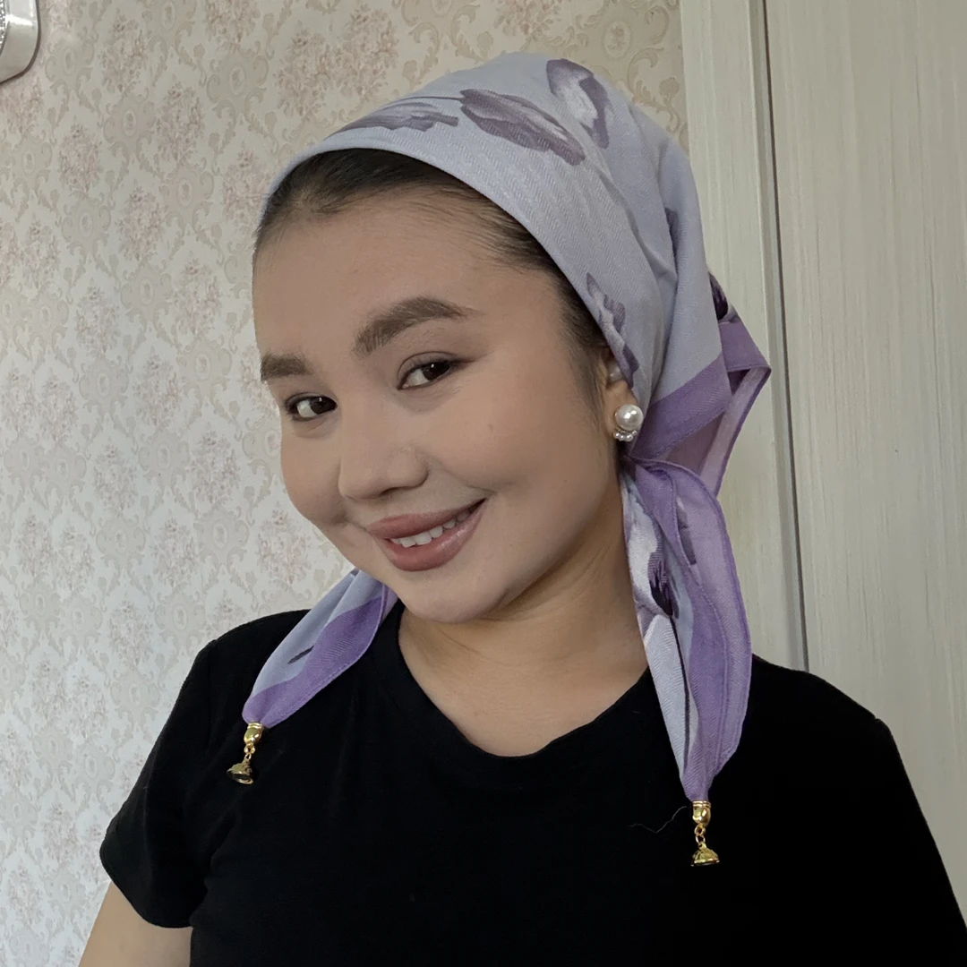 秋冬 棉质紫色头巾