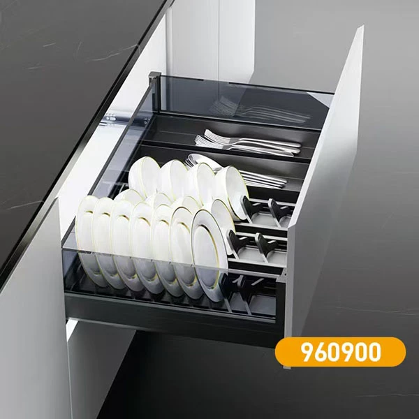 左邻 司诺钢化玻璃板式拉篮