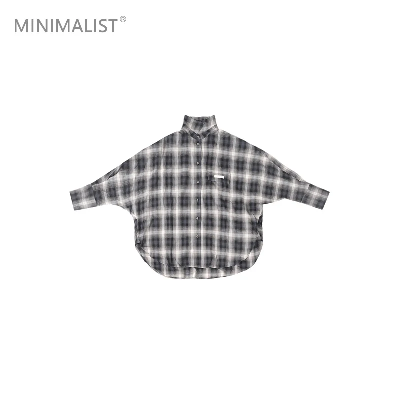 极限民《逸居》春夏季欧若风复古格纹长袖宽松经典衬衫F5105J1306