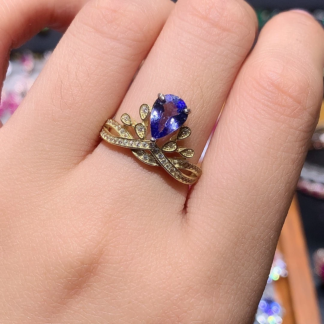 坦桑石银S925镶嵌戒指