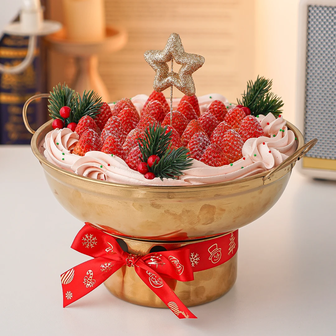 网红创意火锅蛋糕装饰甜品小火锅摆件2026圣诞节日派对烘焙插件