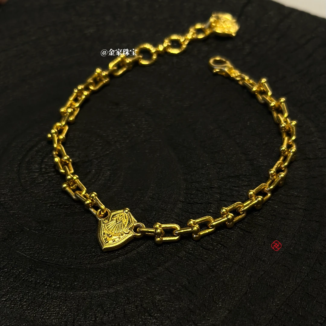 【金家】原版！莫奈花园马蹄链 细工黄金足金手链