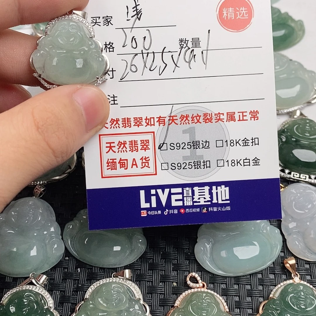 @***梦翡翠银S925镶嵌颈饰