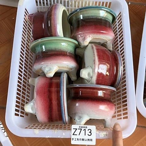 紫砂花盆713瑕疵品口径7到8左右