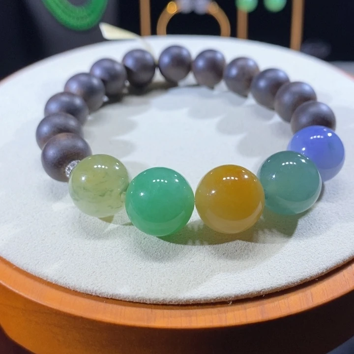 翡翠未镶嵌吊坠(不含链)翡翠浓彩手串