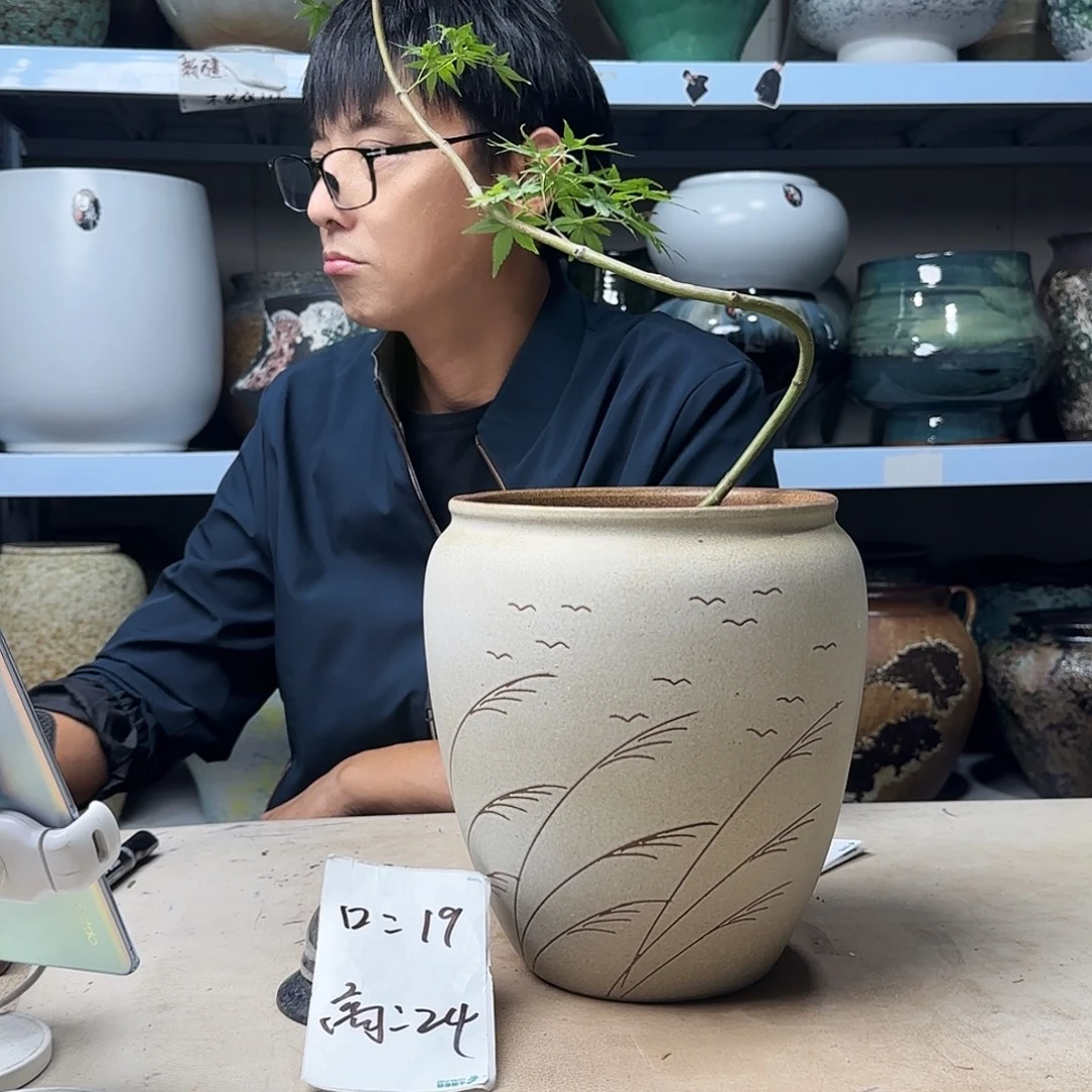紫砂花盆尺寸18@24大雁南飞