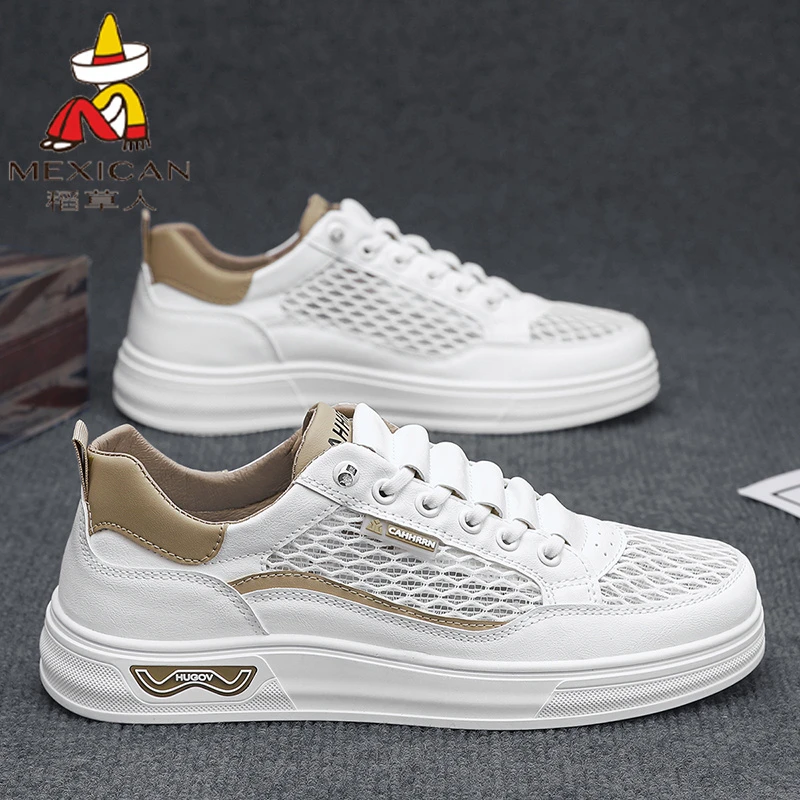 稻草人男鞋夏季透气爆款套脚休闲网面鞋青少年时尚百搭耐磨潮鞋男