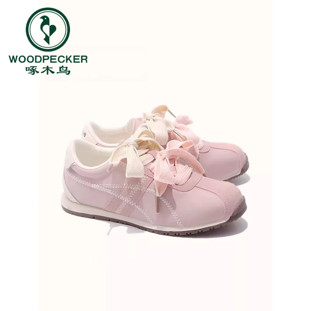 啄木鸟百搭平底阿甘鞋女2025年春秋新款厚底德训鞋休闲运动芭蕾鞋