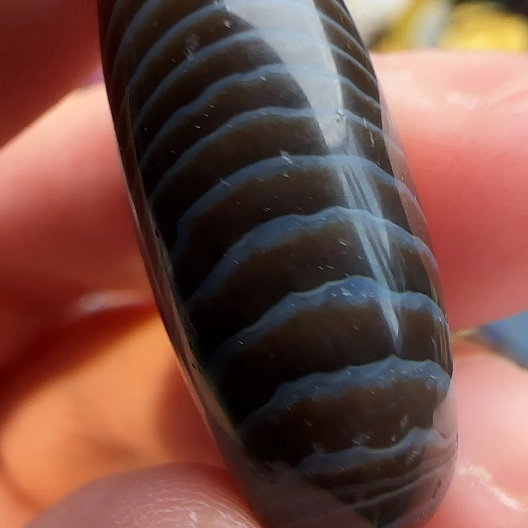 玛瑙/玉髓合金颈饰25x10满纹路老缠丝