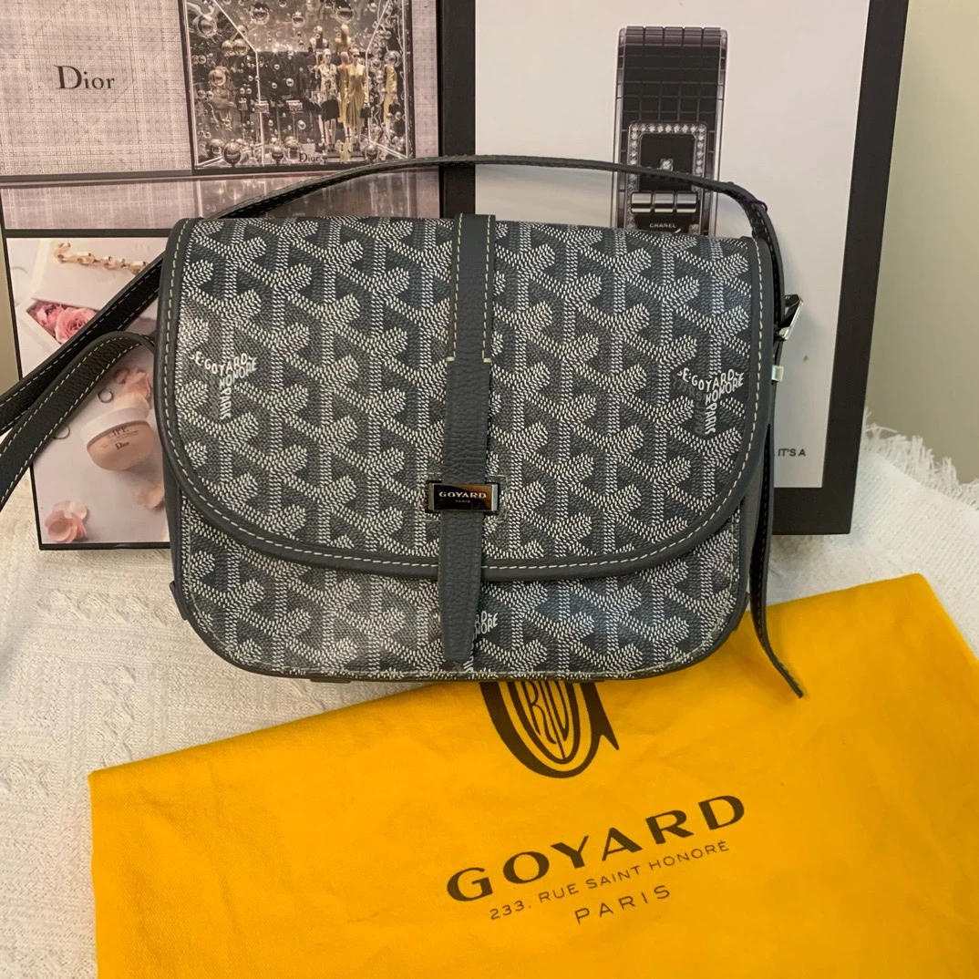 99新 Gaoy/戈雅 灰色老花 邮差包小号