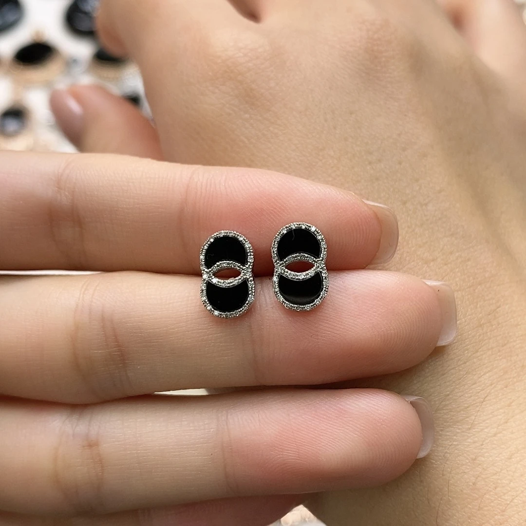 翡翠18K金镶嵌耳饰天然翡翠墨翠