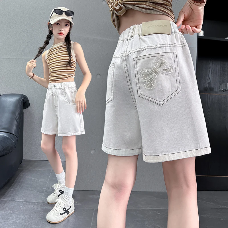 女大童休闲短裤2025新款儿童夏天薄款裤子初中生洋气百搭棉布热裤