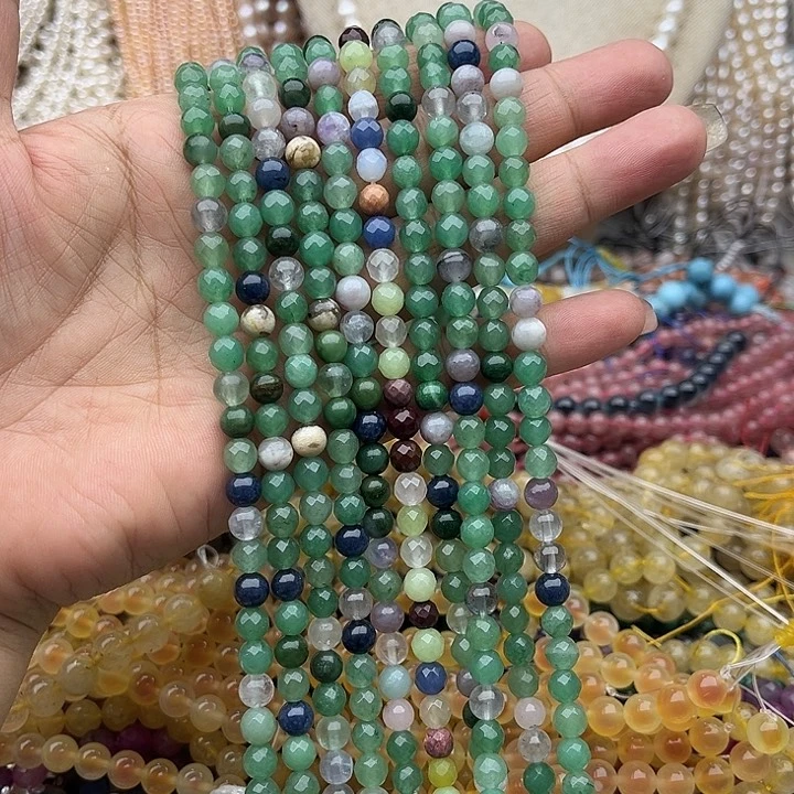 玛瑙/玉髓未镶嵌珠宝半成品一条6mm萤石刻面