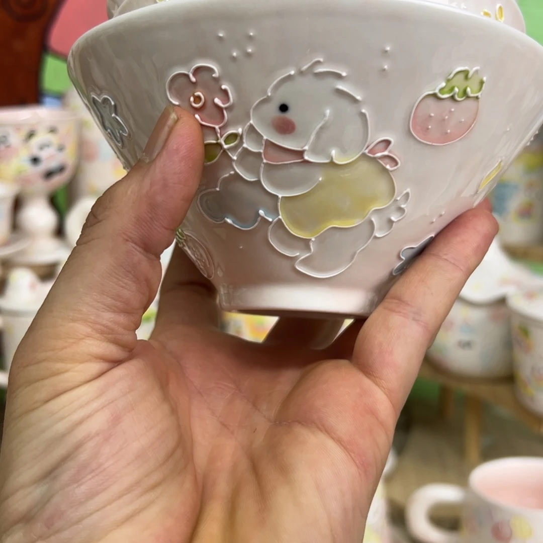 好*静景德镇高温釉下手绘陶瓷微瑕