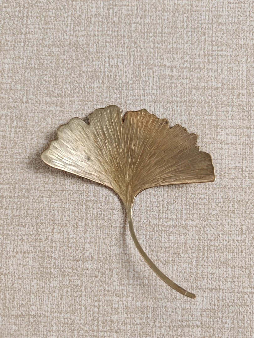 轻奢风铜摆件小众设计树叶摆件