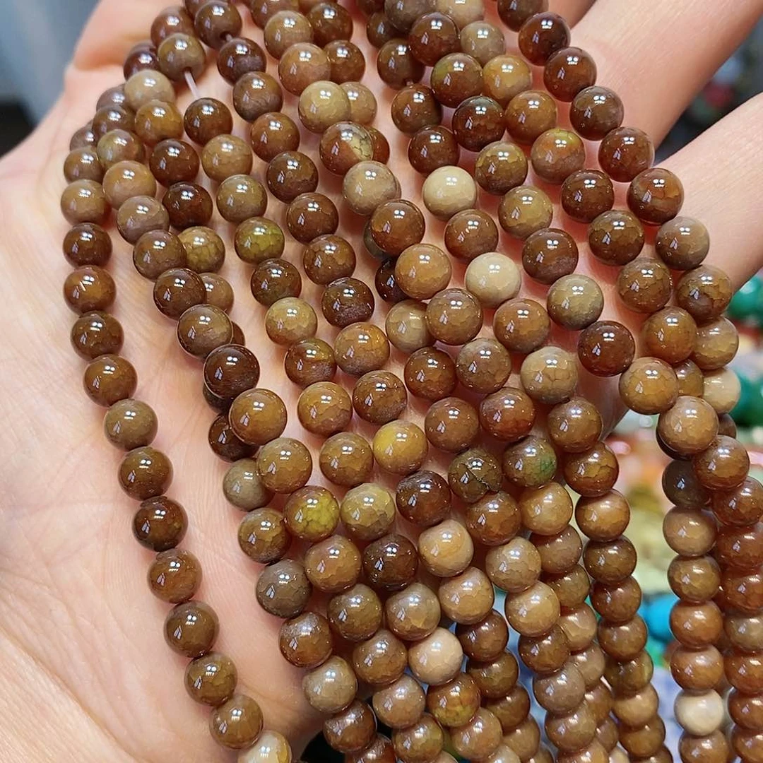 散珠玛瑙/玉髓6mm龙鳞到手2条