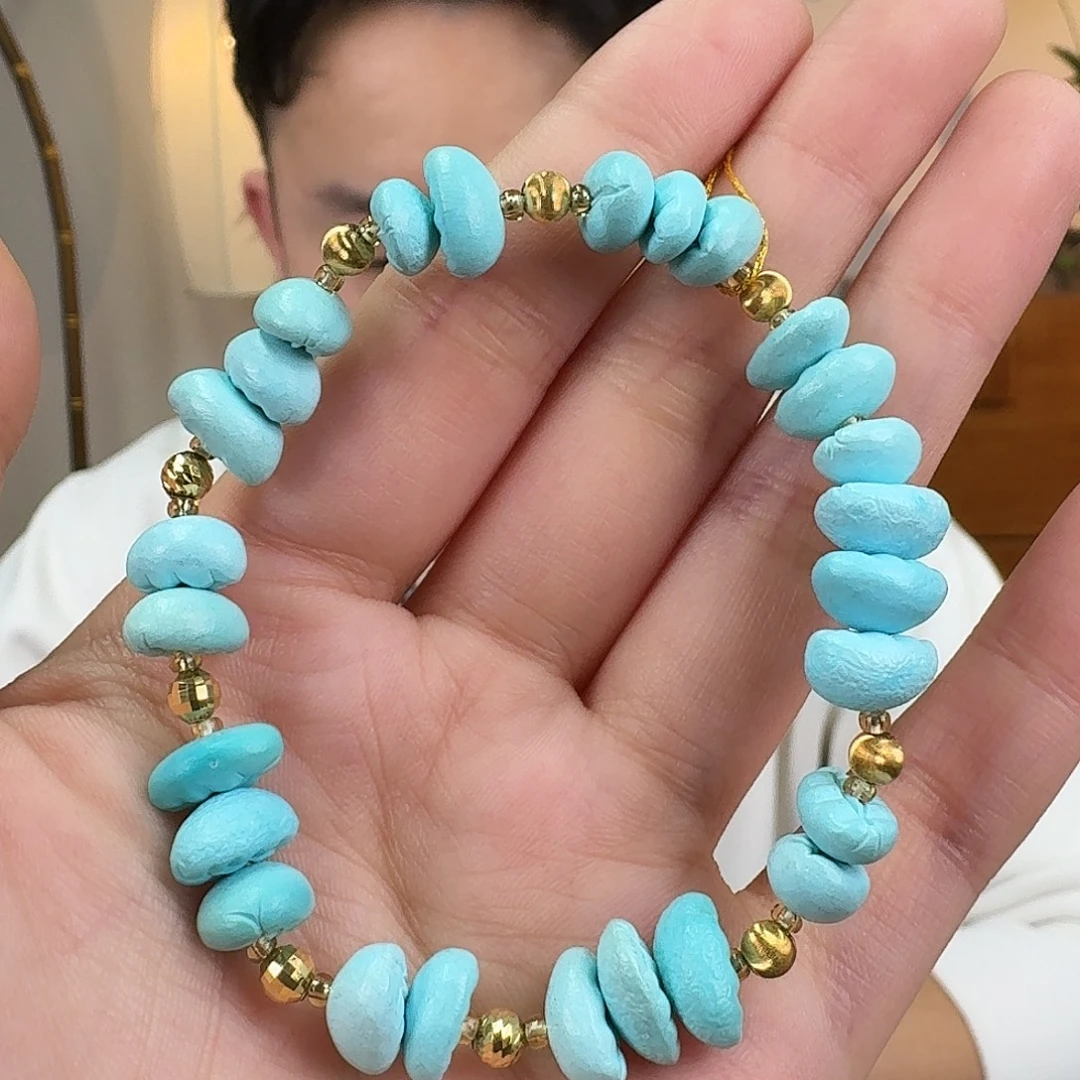 绿松石18K金镶嵌珠宝奇石