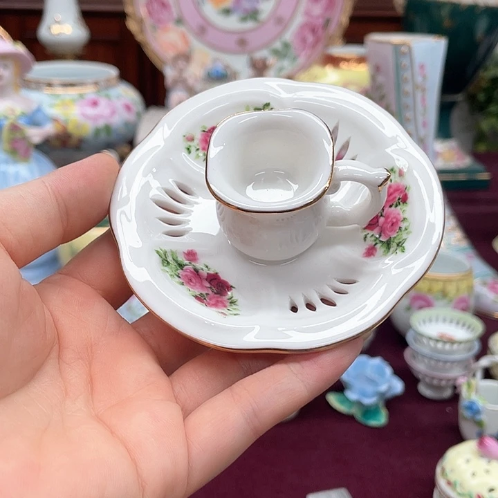 杯碟陶瓷摆件陶瓷微瑕