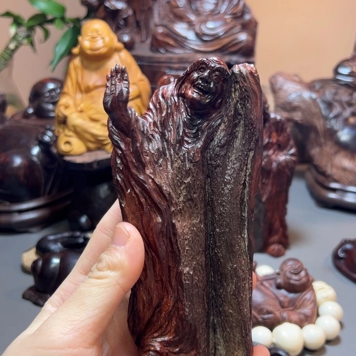 大***么木小叶紫檀长眉论道摆件