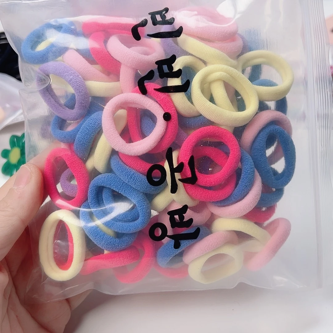 深色毛巾圈100根装不伤发皮筋