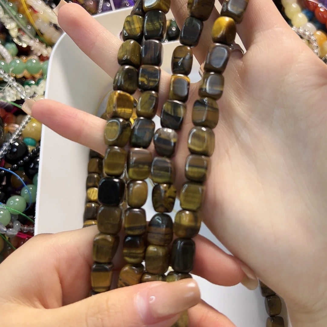 玛瑙/玉髓未镶嵌珠宝半成品黄玉方糖卡8✖️10一条