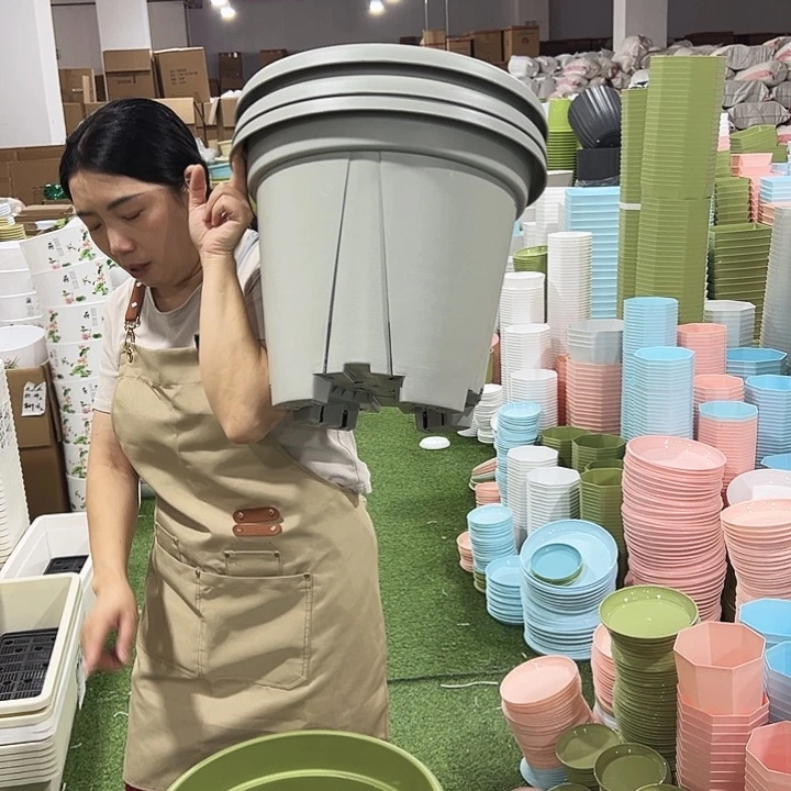 青山盆口40高35无托灰色无托3只