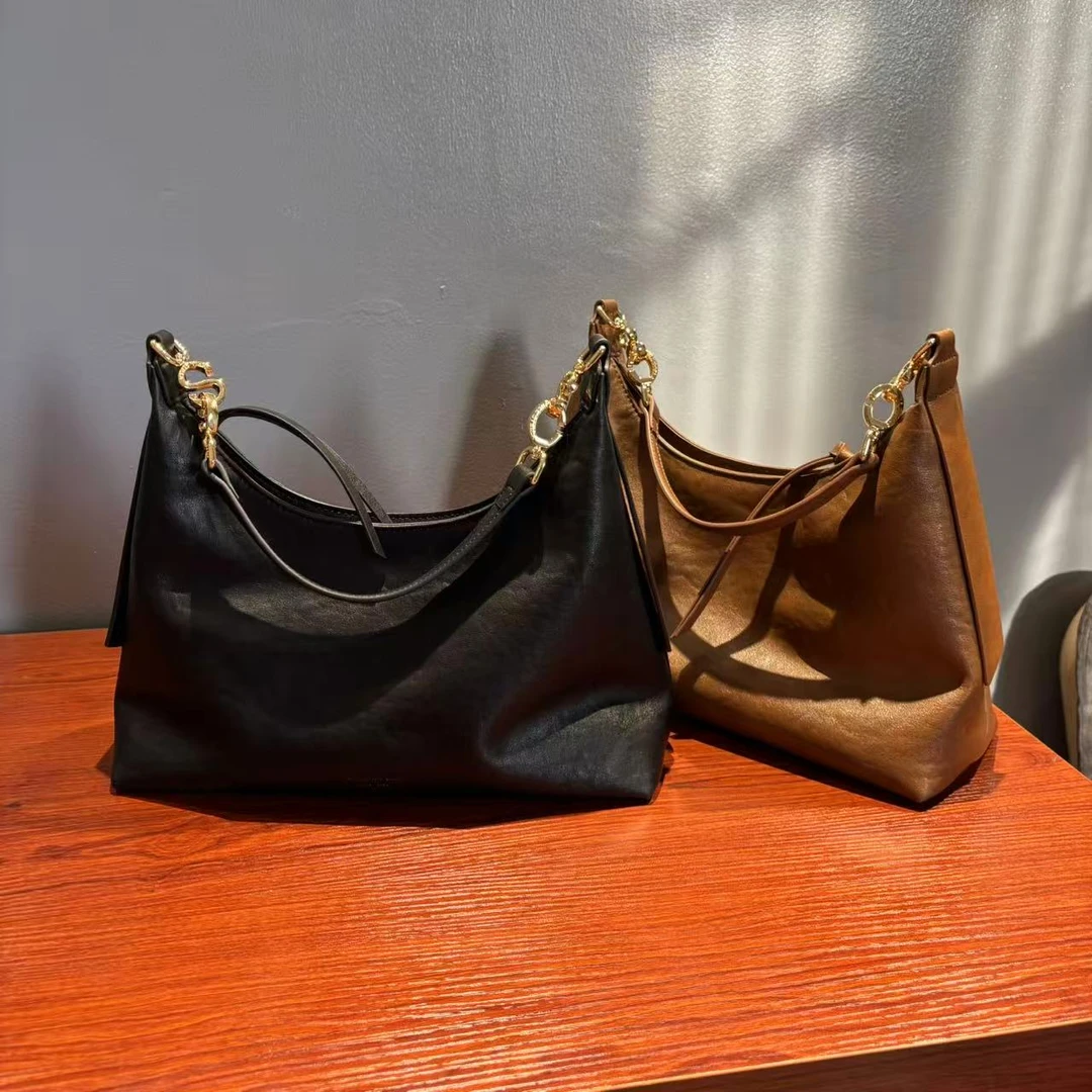 植鞣托特包hobo包单肩斜挎腋下包  五金定制非普通款