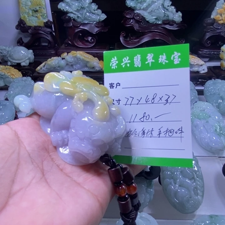 翡翠未镶嵌颈饰貔貅手把件