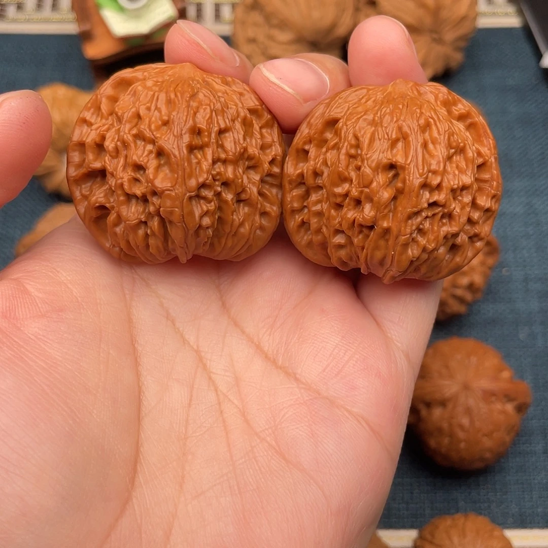 把件文玩核桃40原桩寿桃头磨全品