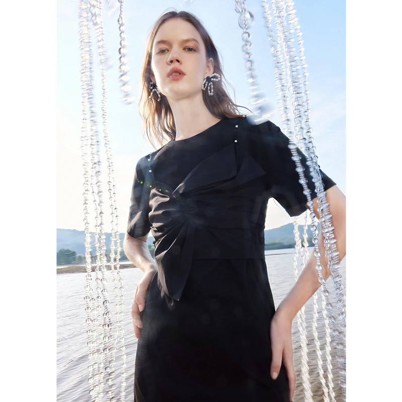 missCOCOON蝴蝶结吊带长T两件套连衣裙0322