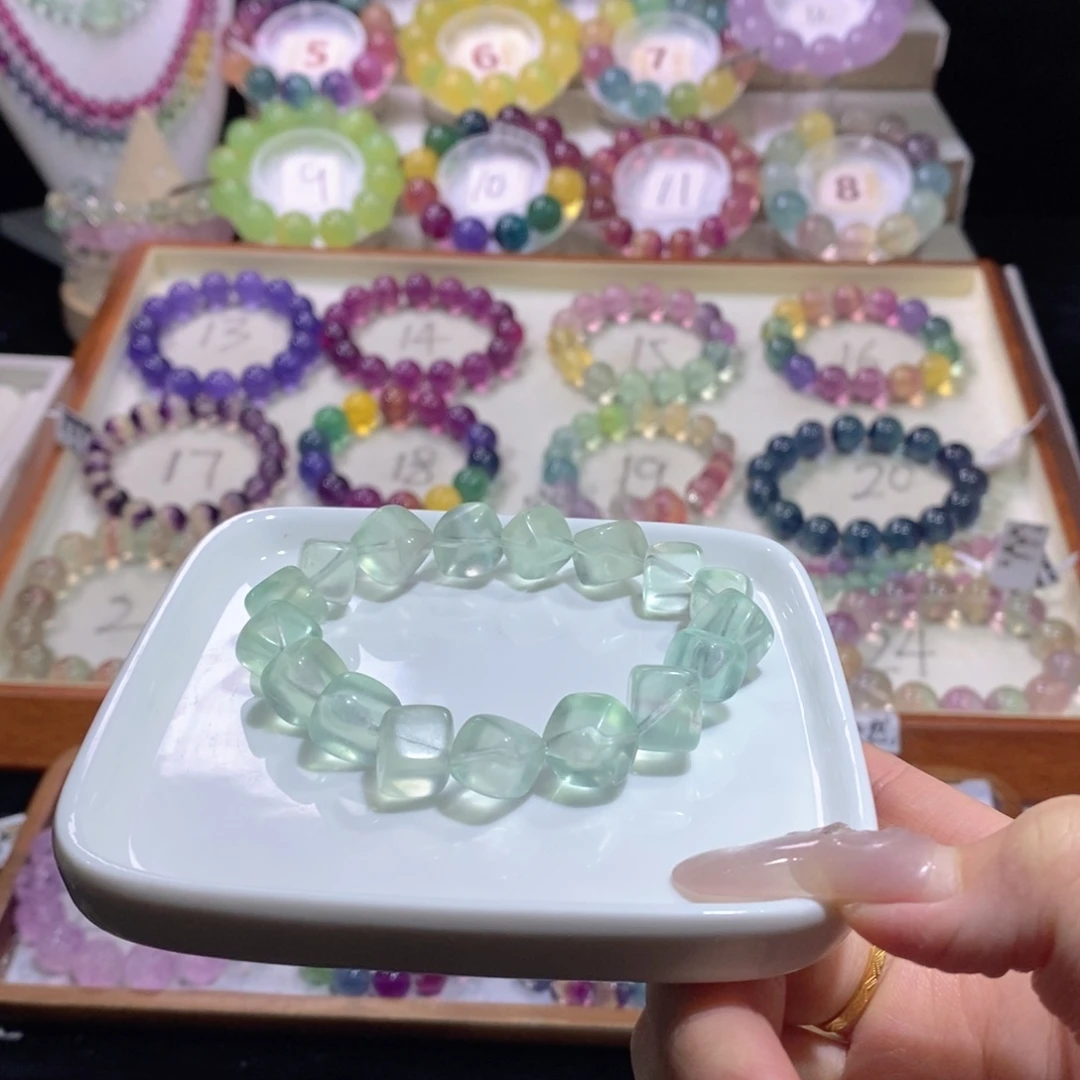 手链萤石未镶嵌薄荷绿冰块随形
