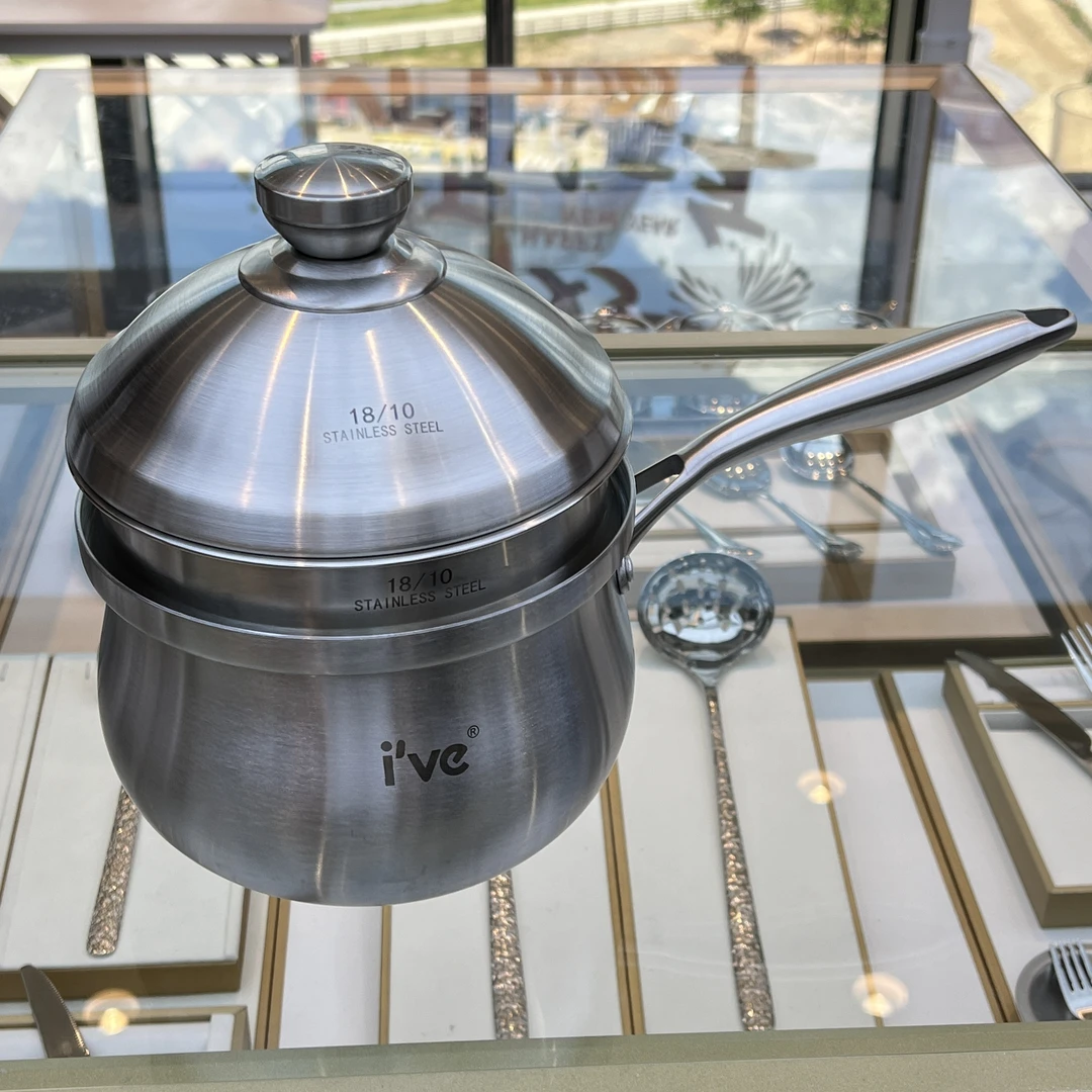 德国ive18/10不锈钢奶锅多层钢加厚加深防溢辅食奶锅厨房微压奶锅