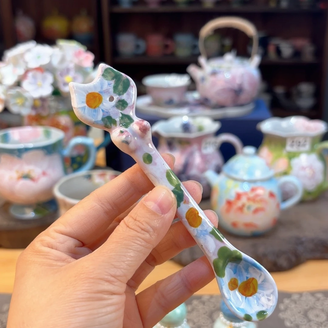 聂*梵景德镇手绘高温釉下彩陶瓷茶具