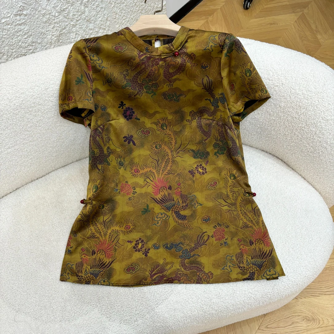 山.尔【初澈】重磅桑蚕丝夏款短袖上衣