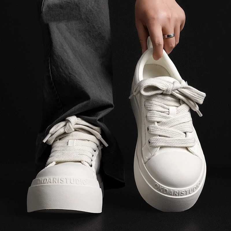 国潮厚底小白鞋女2025新款户外休闲板鞋透气大头鞋情侣款潮款男鞋